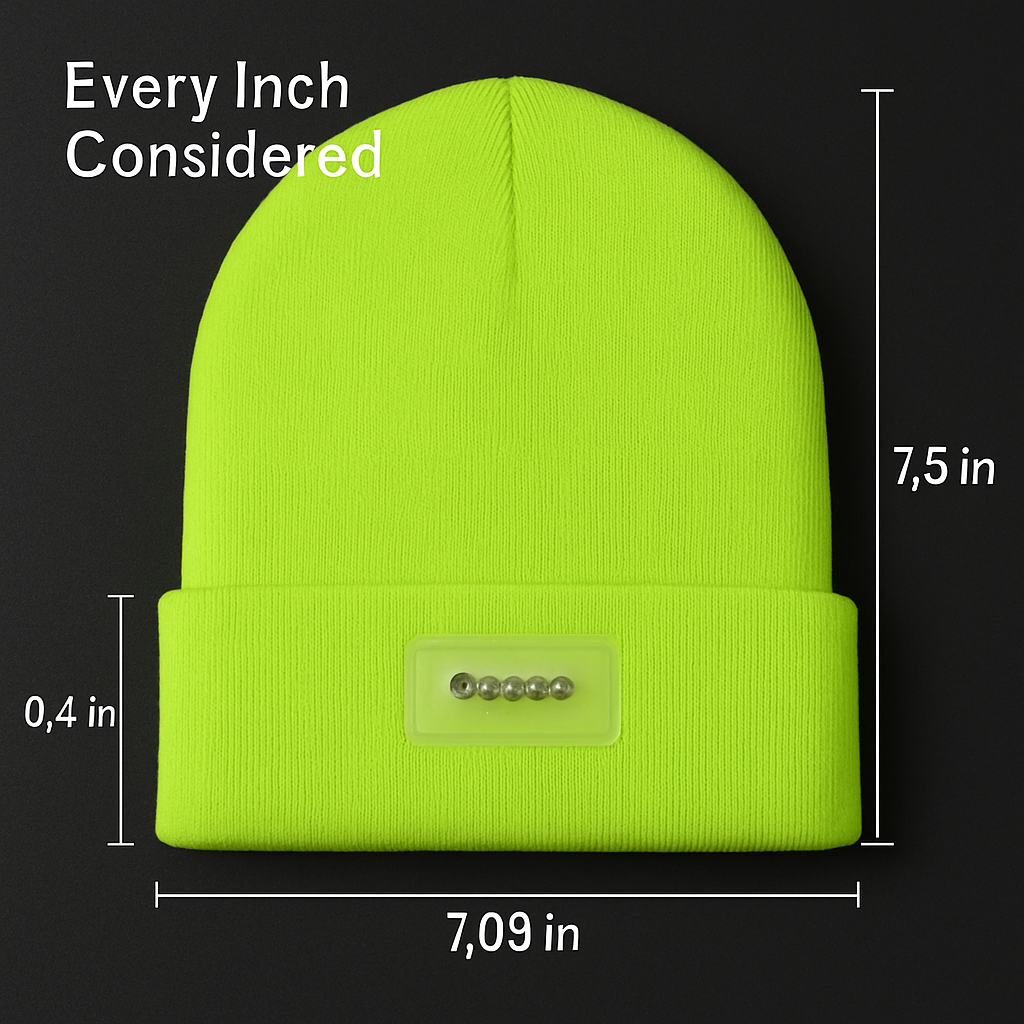 iMounTEK LED Headlamp Beanie – 5-LED, 12-Hour Battery, 7 Colors