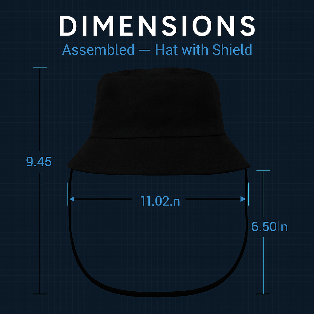 Fisherman Bucket Hat with Detachable Face Shield | UPF 50+ | Dustproof & Anti-Saliva | Unisex | iMounTEK