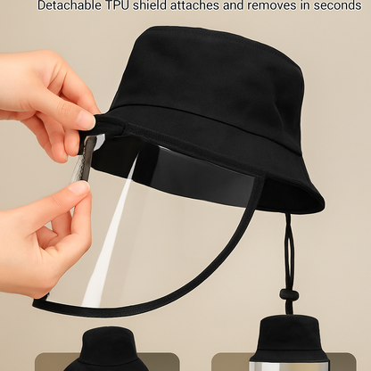 Fisherman Bucket Hat with Detachable Face Shield | UPF 50+ | Dustproof & Anti-Saliva | Unisex | iMounTEK