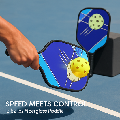 Pickleball Set | 2 Fiberglass Paddles | 4 Balls (Indoor & Outdoor) | Cooling Towels & Carry Bag | iMounTEK