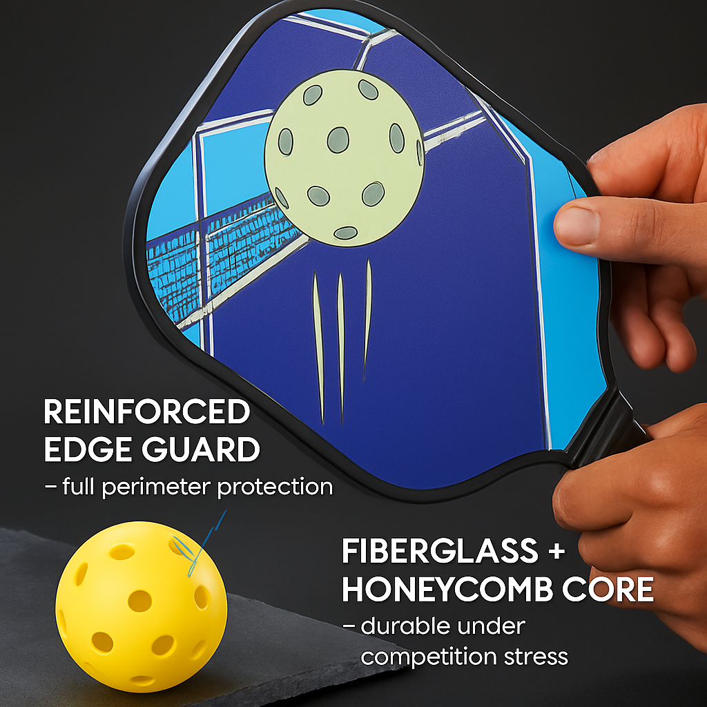 Pickleball Set | 2 Fiberglass Paddles | 4 Balls (Indoor & Outdoor) | Cooling Towels & Carry Bag | iMounTEK