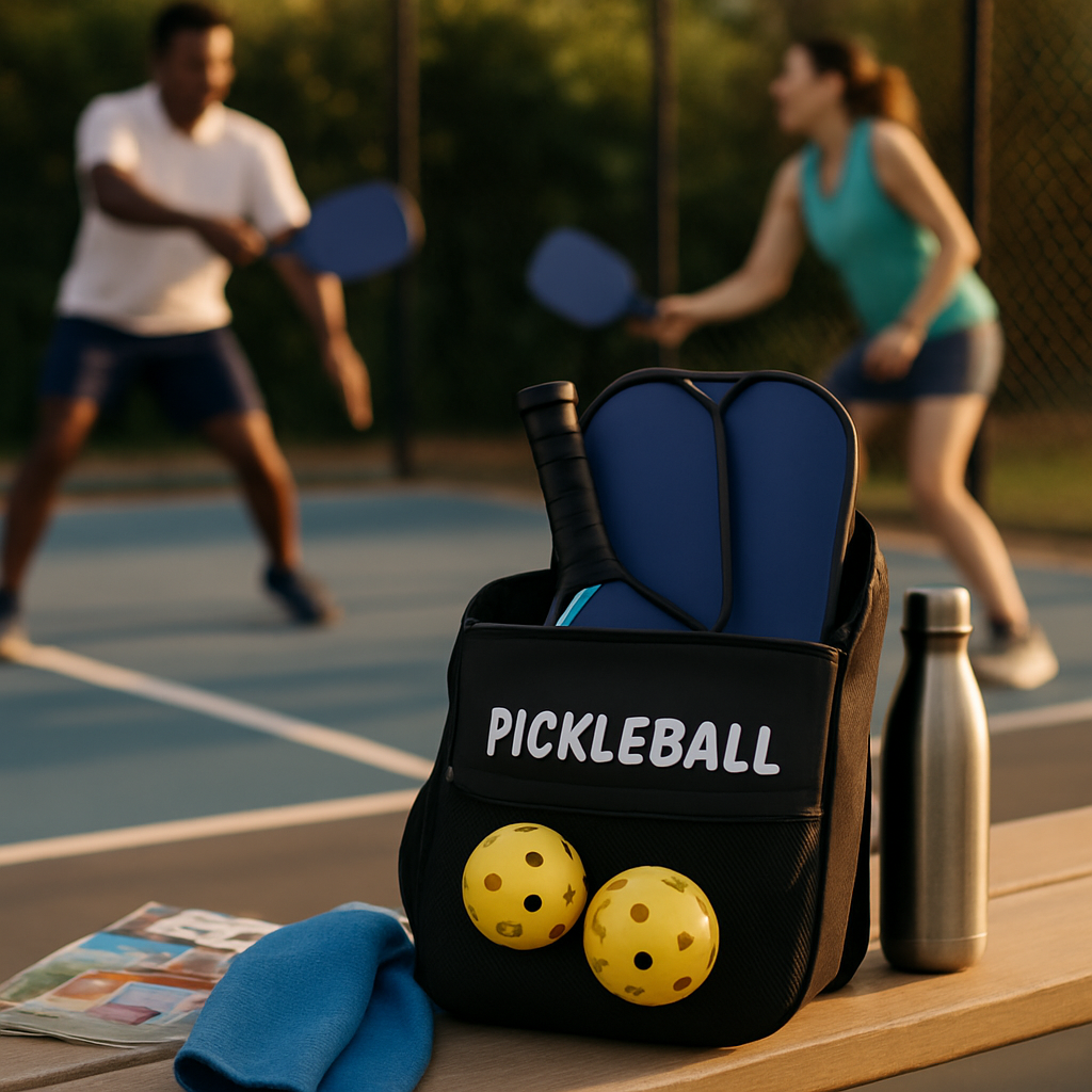 Pickleball Set | 2 Fiberglass Paddles | 4 Balls (Indoor & Outdoor) | Cooling Towels & Carry Bag | iMounTEK