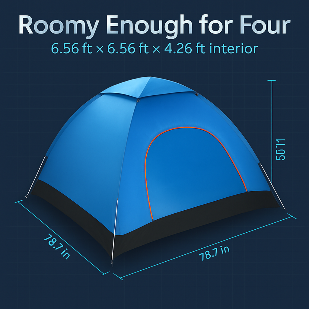 Pop-Up Camping Tent – 3-4 Person, All-Season, Instant Setup