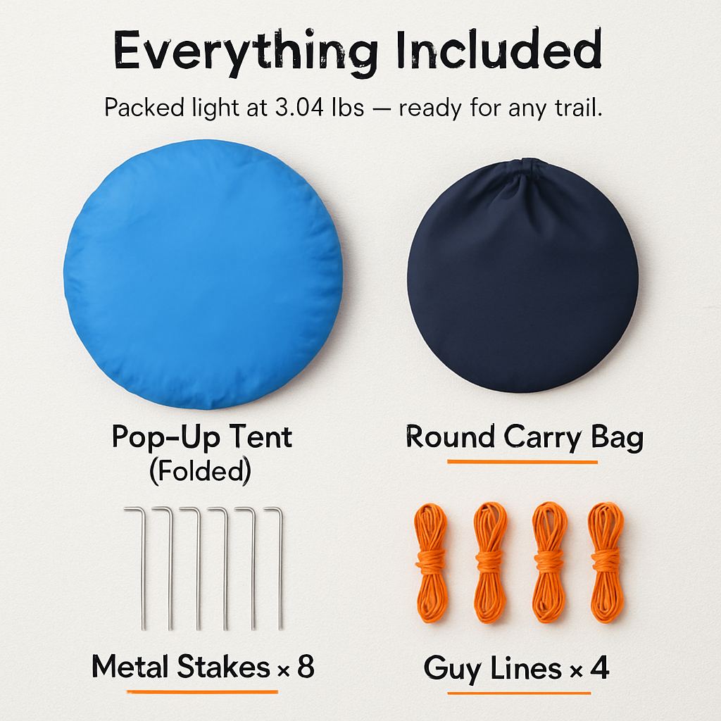 Pop-Up Camping Tent – 3-4 Person, All-Season, Instant Setup