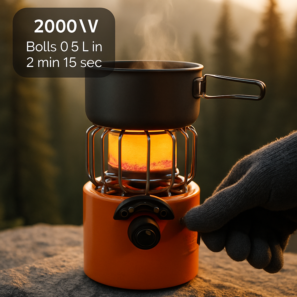 2-in-1 Camping Stove & Tent Heater | 2000W | 3 Modes | 360° Radiant Heat | Propane/Butane