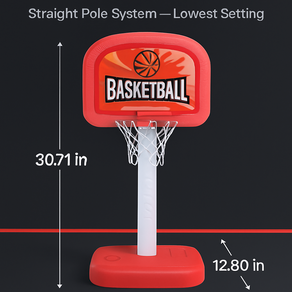 Poolside 2-in-1 Basketball Game Set | Straight & Curved Pole | 5 Heights | Ages 6–14 | iMounTEK | Blue or Red