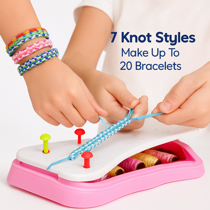 Bracelet Making Kit | 7 Knot Styles | 20 Bracelets | Travel-Friendly | Laromni | Pink or Purple