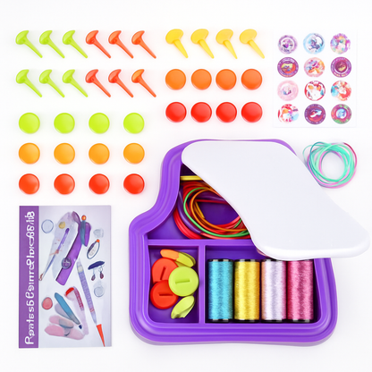 Bracelet Making Kit | 7 Knot Styles | 20 Bracelets | Travel-Friendly | Laromni | Pink or Purple