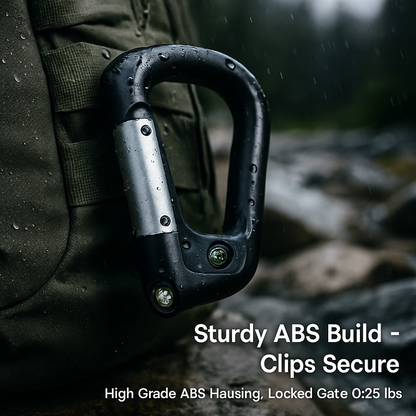 Carabiner Power Bank with LED Flashlight & Compass – 2200mAh | Hiking & Camping