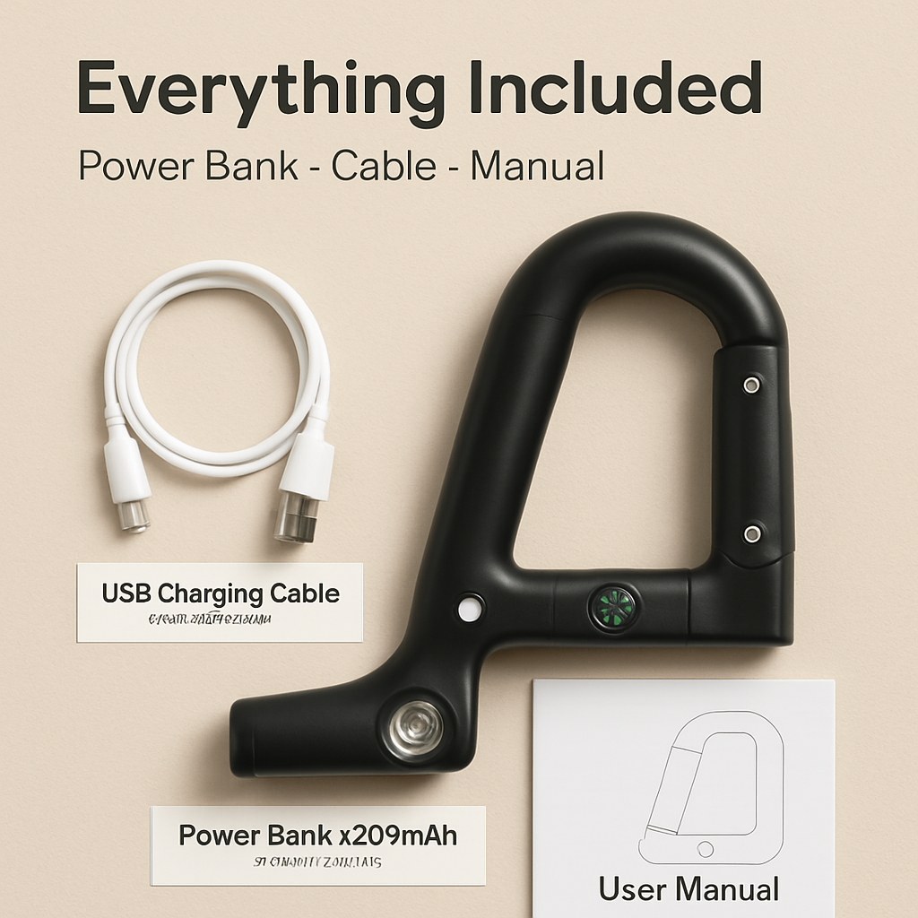 Carabiner Power Bank with LED Flashlight & Compass – 2200mAh | Hiking & Camping