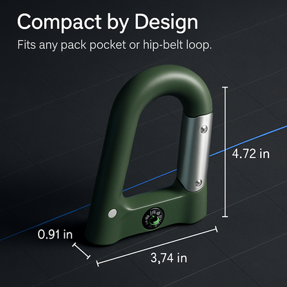 Carabiner Power Bank with LED Flashlight & Compass – 2200mAh | Hiking & Camping