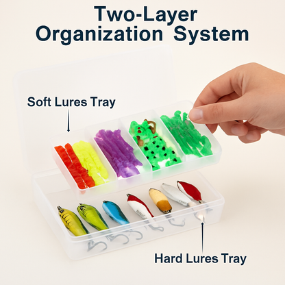 375-Piece Fishing Lure Kit | Tackle Box | Hard & Soft Lures | Freshwater & Saltwater | LakeForest