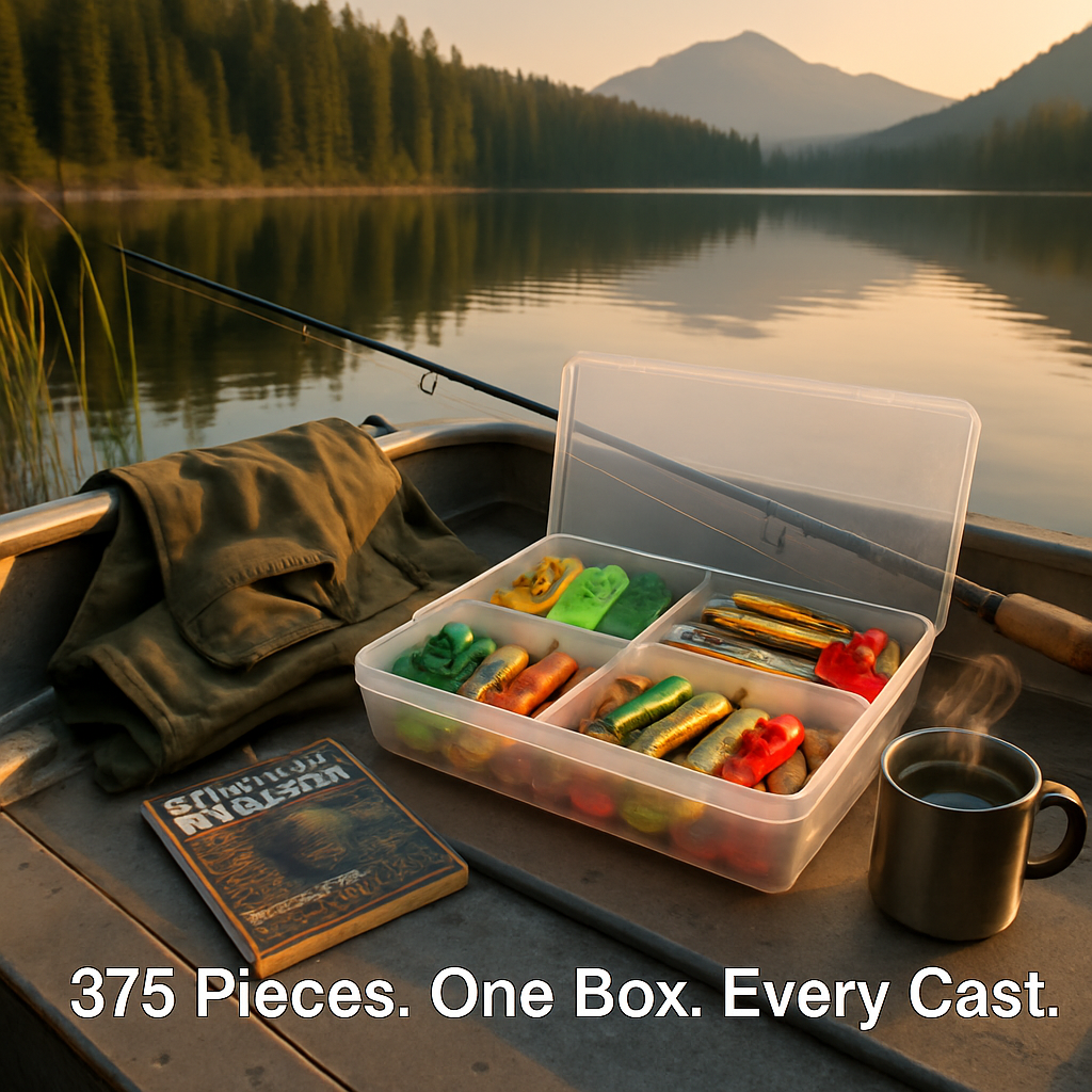 375-Piece Fishing Lure Kit | Tackle Box | Hard & Soft Lures | Freshwater & Saltwater | LakeForest