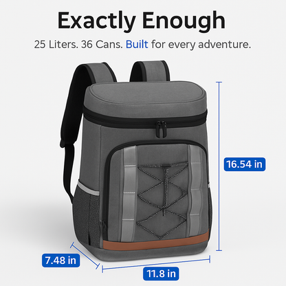 LJG 25L Insulated Cooler Backpack – 4-5 Hr Cold, Leak-Proof, 900D Polyester, 1.51 lbs