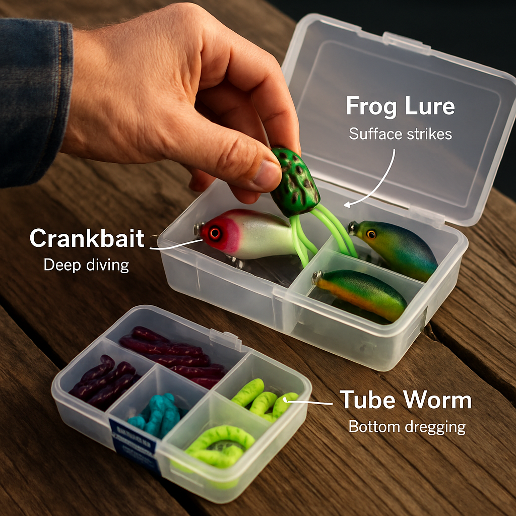 Fishing Lures Kit | Soft & Hard Lures | 2 Tackle Boxes | 100m Line | Freshwater & Saltwater | LakeForest