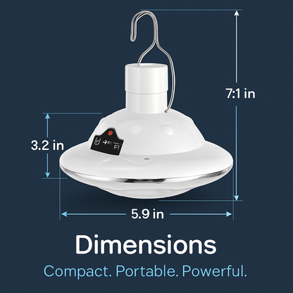 Solar Camping Lantern – 300 lm, IP65, Remote Control, AC or Solar Charging