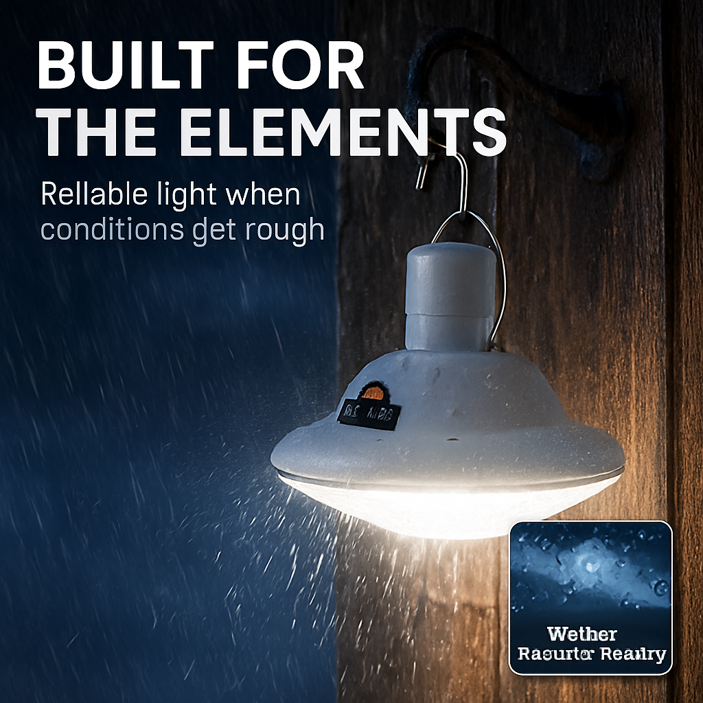 Solar Camping Lantern – 300 lm, IP65, Remote Control, AC or Solar Charging
