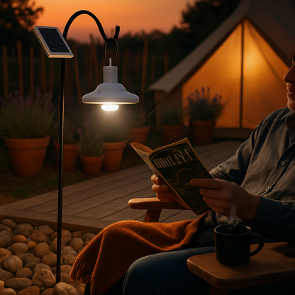 Solar Camping Lantern – 300 lm, IP65, Remote Control, AC or Solar Charging