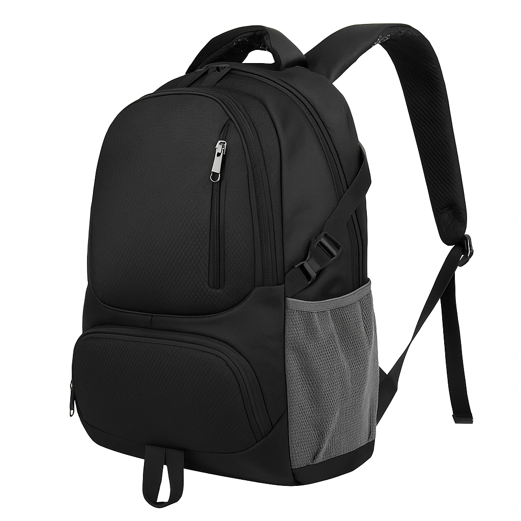 iNOVA Unisex School Backpack | 1.4 lb Nylon | Multi-Pocket | Dual Water Bottle Pouches | Black