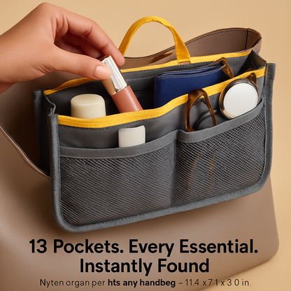 Travel Handbag Organizer | 13 Pockets | Detachable Key Chain | Nylon | iMounTEK | 6 Colors
