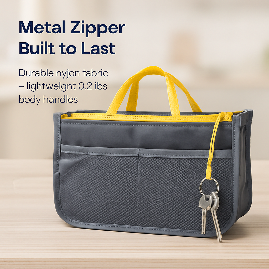 Travel Handbag Organizer | 13 Pockets | Detachable Key Chain | Nylon | iMounTEK | 6 Colors