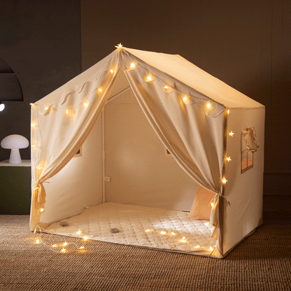 Tiny Land Large Kids Play Tent – Cozy Cabin with Windows & Closable Door