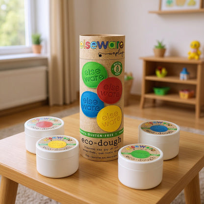 Eco-Dough 4-Pack – Certified Gluten-Free Natural Play Dough | Non-Toxic, Plant-Based Sensory Toy for Kids