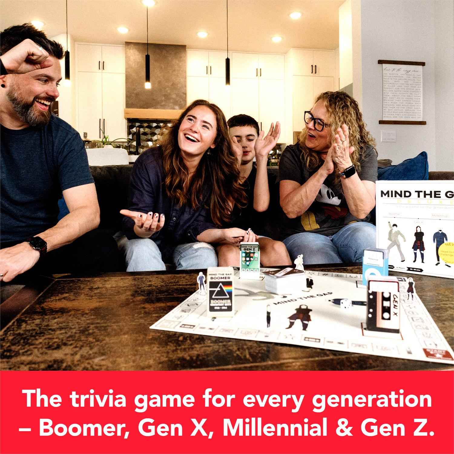 Mind the Gap — A Trivia Game for the Generations | Deluxe Edition | 2+ Players | Ages 10+