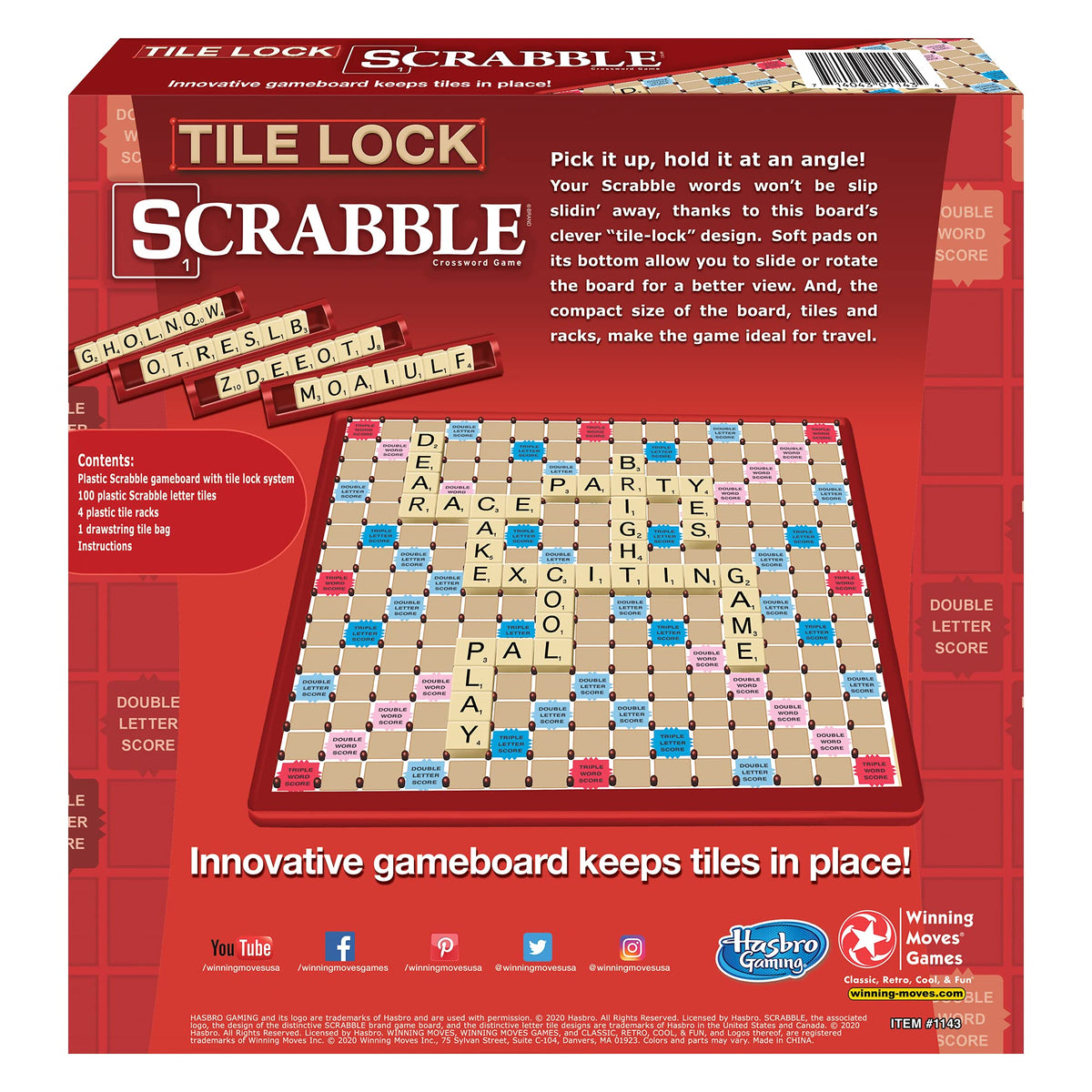 Scrabble Tile Lock Travel Board Game - Portable Edition