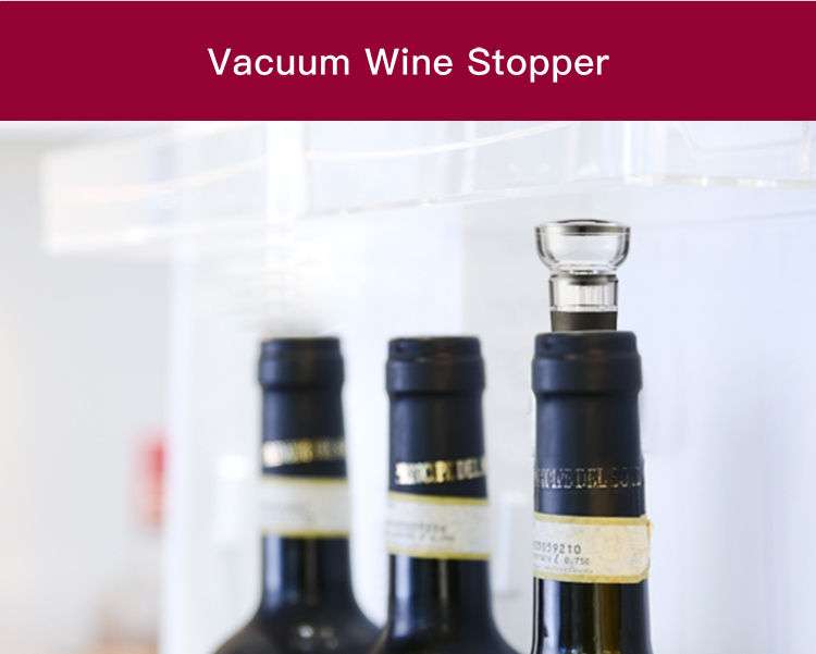 Vacuum wine stopper fitted into a bottle