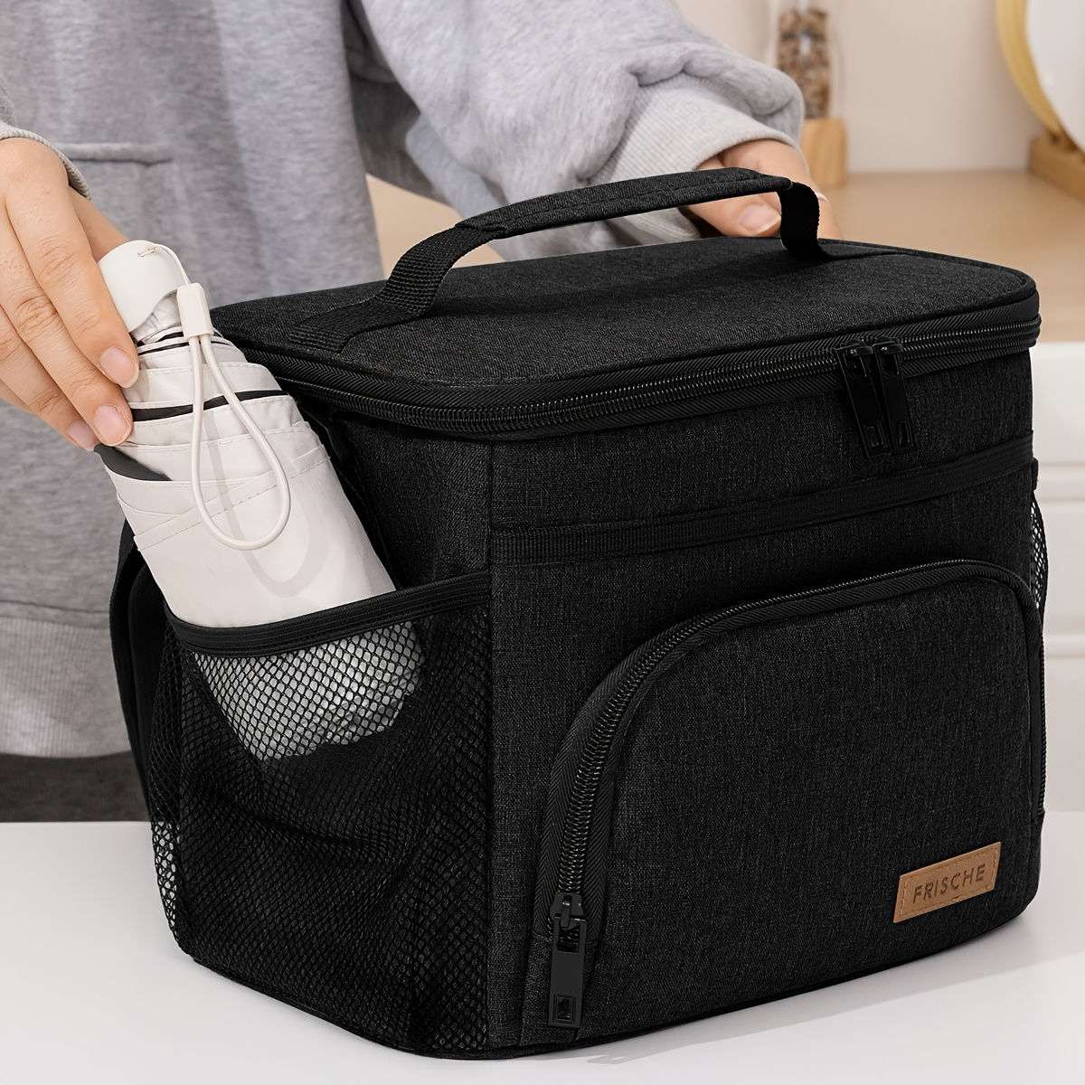 Insulated Lunch Bag Square Bento Cooler Tote