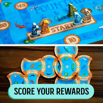 Fountains — A Serene Strategy Tile-Laying Game | 1–5 Players | Ages 10+