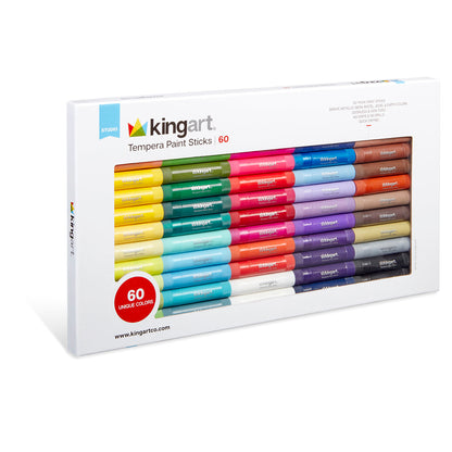 Kingart Tempera Paint Sticks - 60 Colors Washable Quick Drying