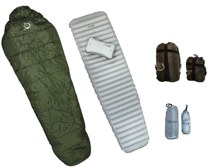 River Country Gear Insulated Sleeping Pad, Sleeping Bag & Pillow Combo Set – 3-Season