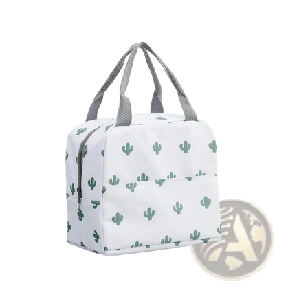 Insulated Waterproof Lunch Bag | 5 Patterns | Cactus, Flamingo, Flower, Leaf, Pink White | ARBA Global - Niksstuff