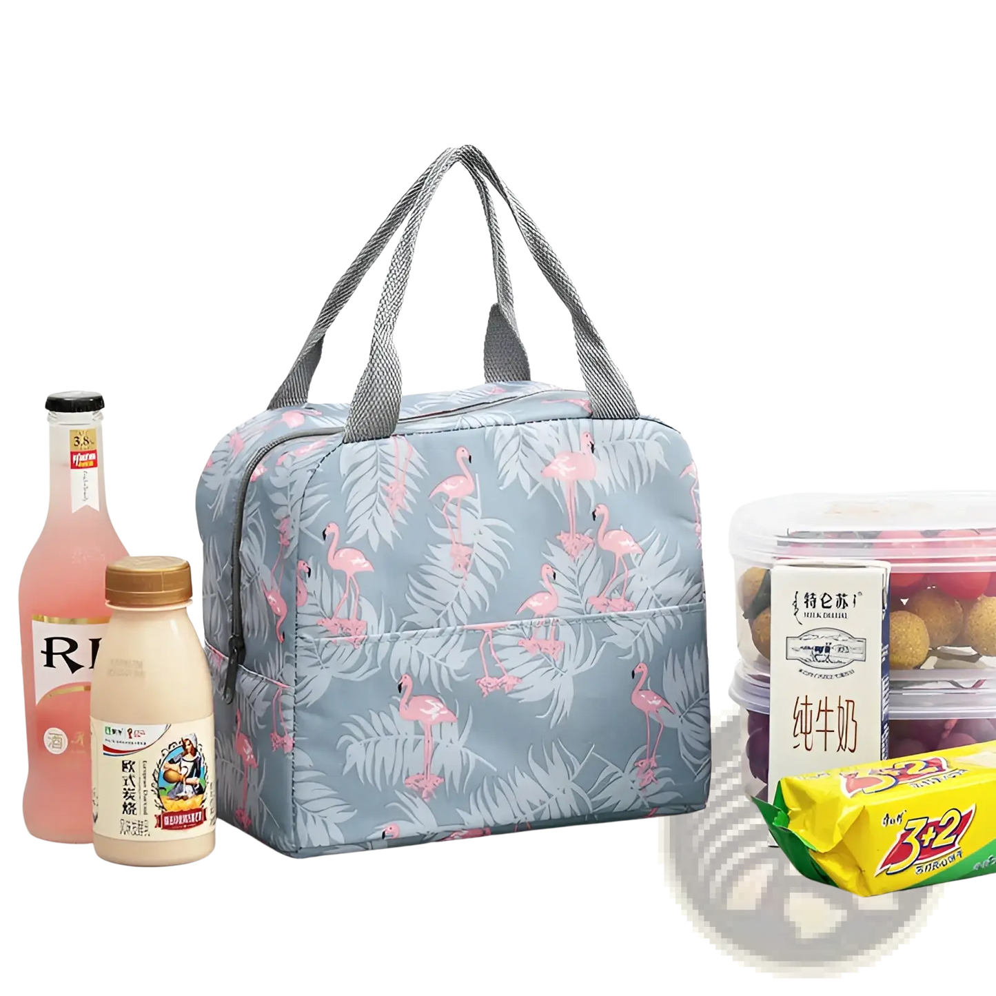 Insulated Waterproof Lunch Bag | 5 Patterns | Cactus, Flamingo, Flower, Leaf, Pink White | ARBA Global - Niksstuff