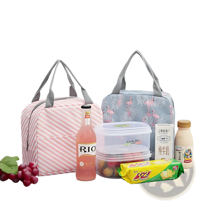 Insulated Waterproof Lunch Bag | 5 Patterns | Cactus, Flamingo, Flower, Leaf, Pink White | ARBA Global - Niksstuff