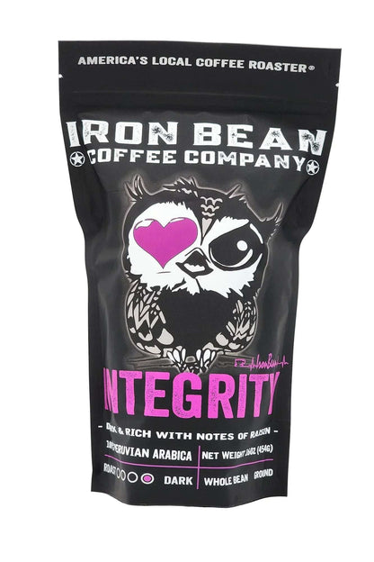 Iron Bean Coffee Integrity Dark Roast Organic Coffee Beans