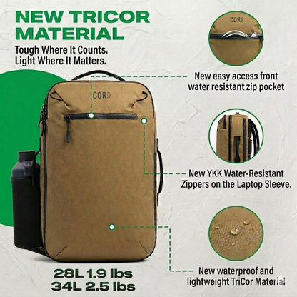 Island Hopper 2.0 TriCor Backpack | Ultralight Carry-On | 28L & 34L - Niksstuff