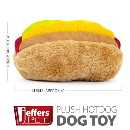 Jeffers American Grill Time Plush Squeaker Dog Toys | Hamburger or Hot Dog | Jeffers - Niksstuff