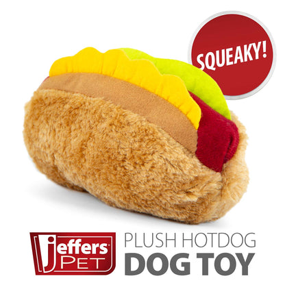 Jeffers American Grill Time Plush Squeaker Dog Toys | Hamburger or Hot Dog | Jeffers - Niksstuff