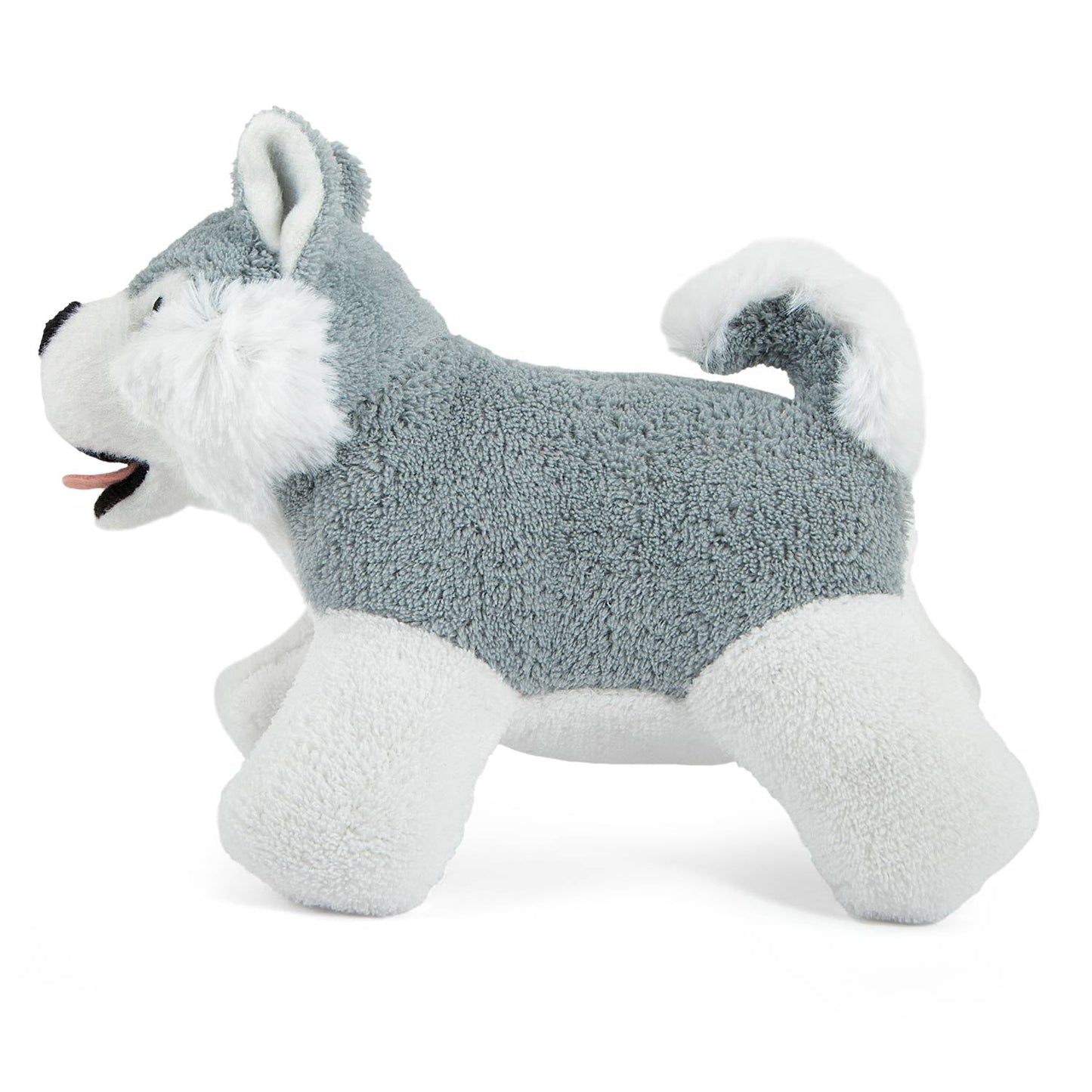 Jeffers Animal Cuddlers Plush Squeaky Dog Toys | 8" | Pink Pig or Gray/White Dog - Niksstuff