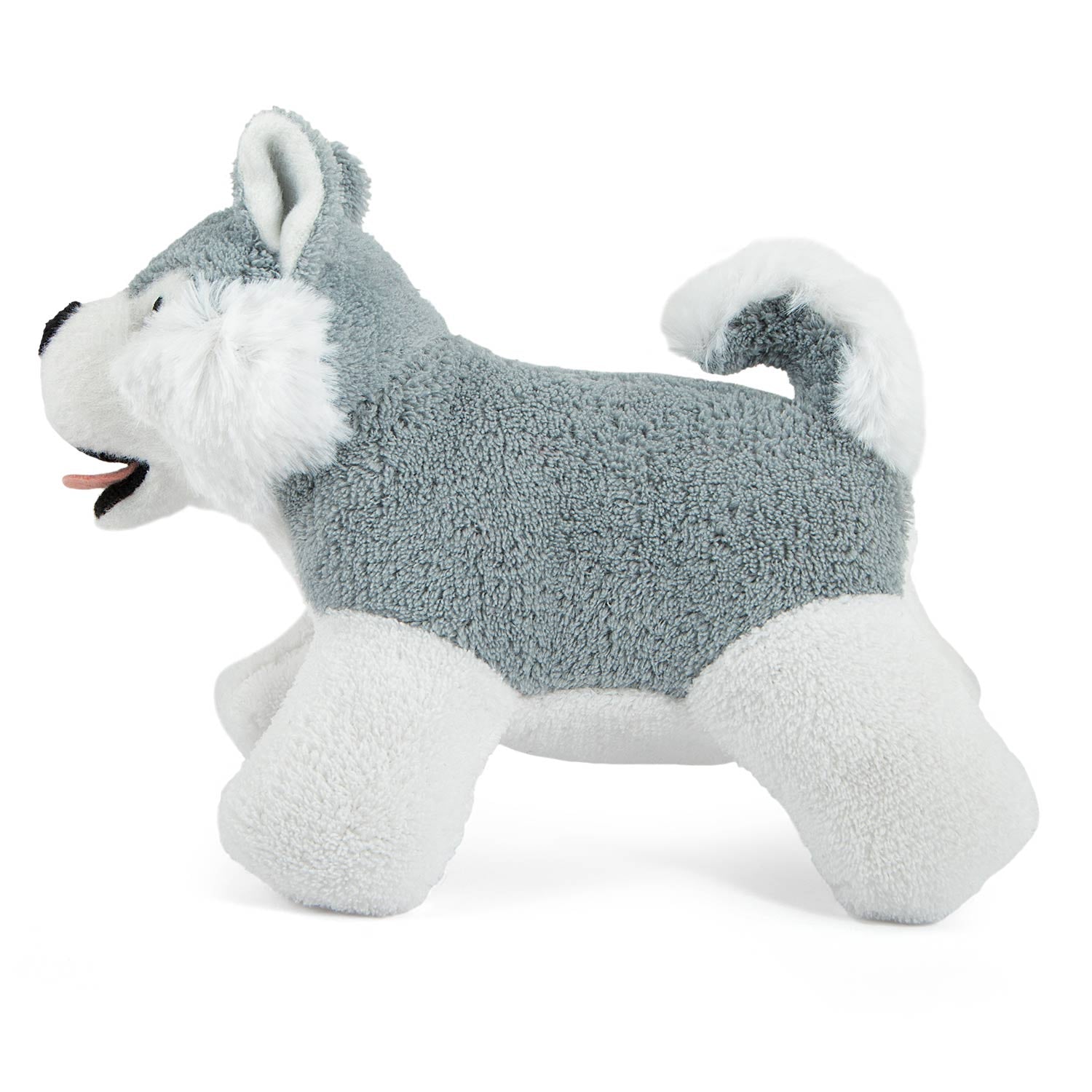 Jeffers Animal Cuddlers Plush Squeaky Dog Toys | 8" | Pink Pig or Gray/White Dog - Niksstuff