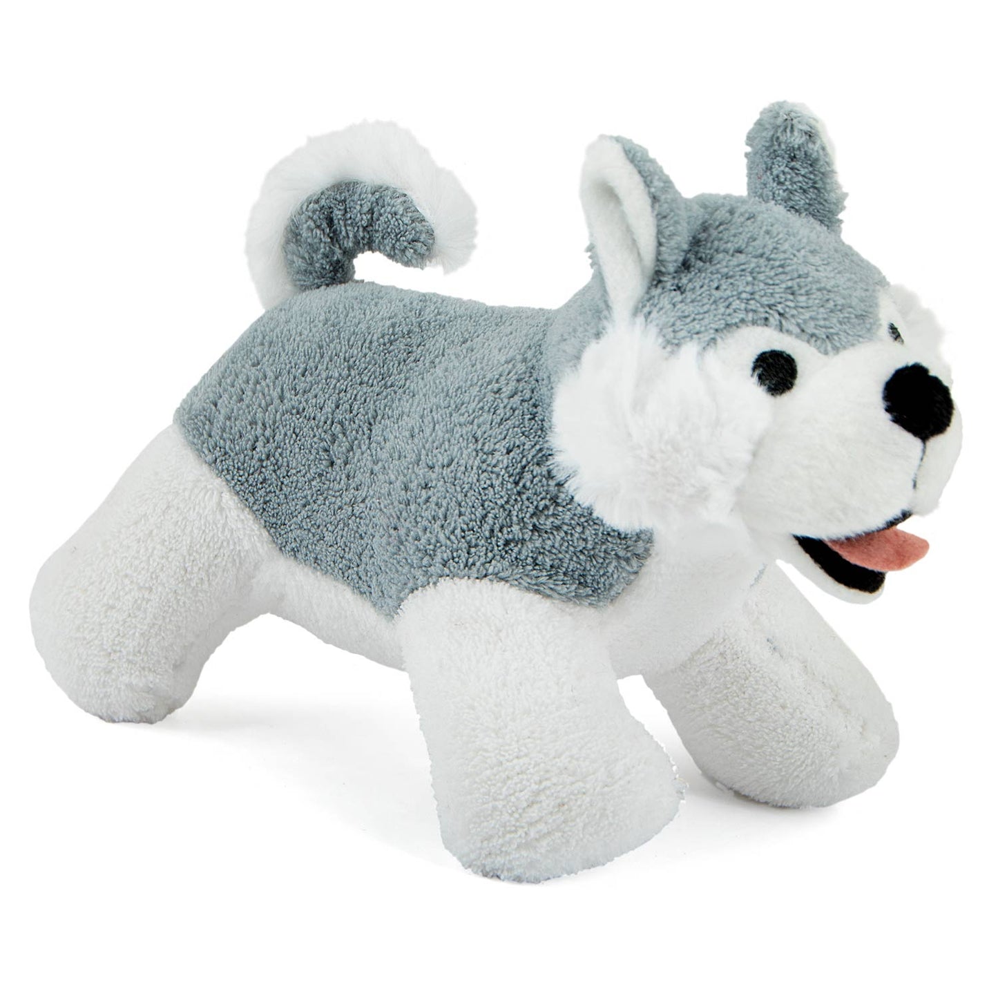 Jeffers Animal Cuddlers Plush Squeaky Dog Toys | 8" | Pink Pig or Gray/White Dog - Niksstuff