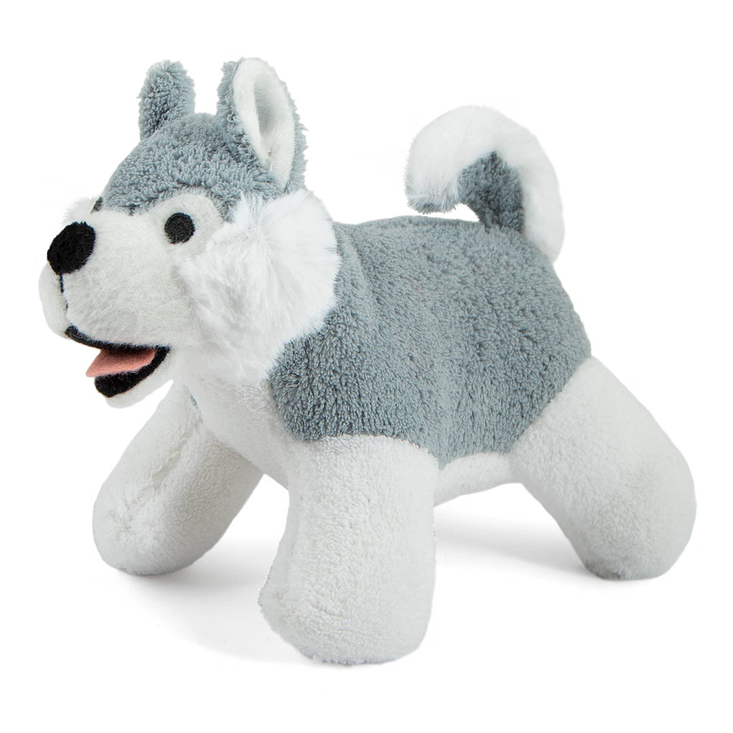 Jeffers Animal Cuddlers Plush Squeaky Dog Toys | 8" | Pink Pig or Gray/White Dog - Niksstuff