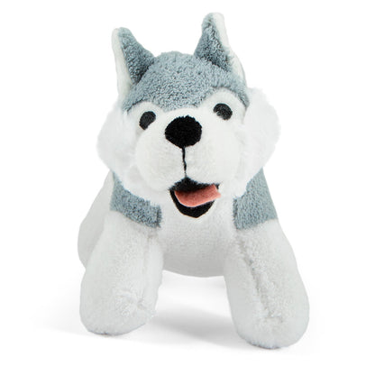 Jeffers Animal Cuddlers Plush Squeaky Dog Toys | 8" | Pink Pig or Gray/White Dog - Niksstuff