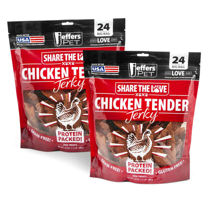 Jeffers Chicken Jerky Dog Treats | 24 oz | 100% Natural | Grain-Free | Made in USA | 1 or 2 Pack
