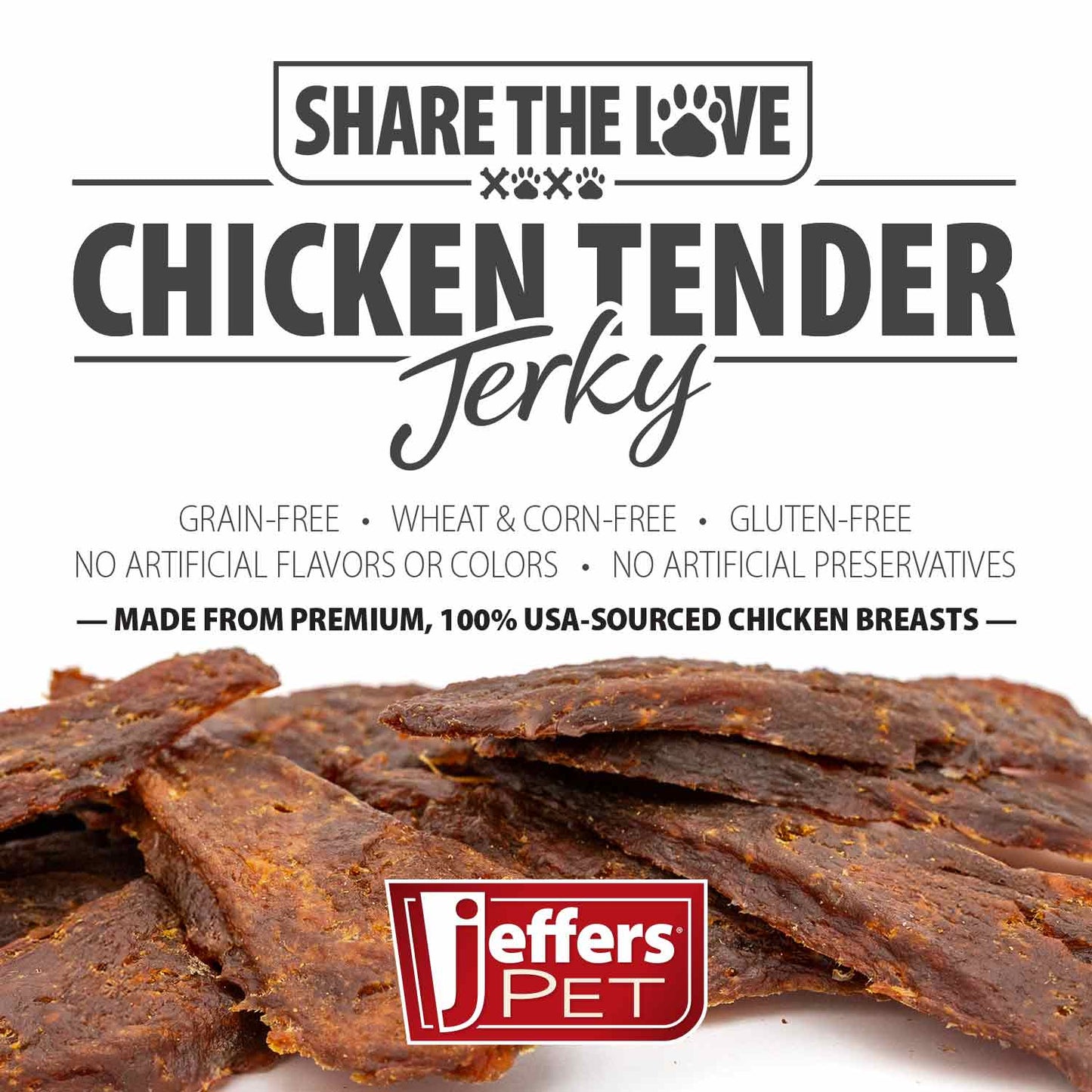 Jeffers Chicken Jerky Dog Treats | 24 oz | 100% Natural | Grain-Free | Made in USA | 1 or 2 Pack