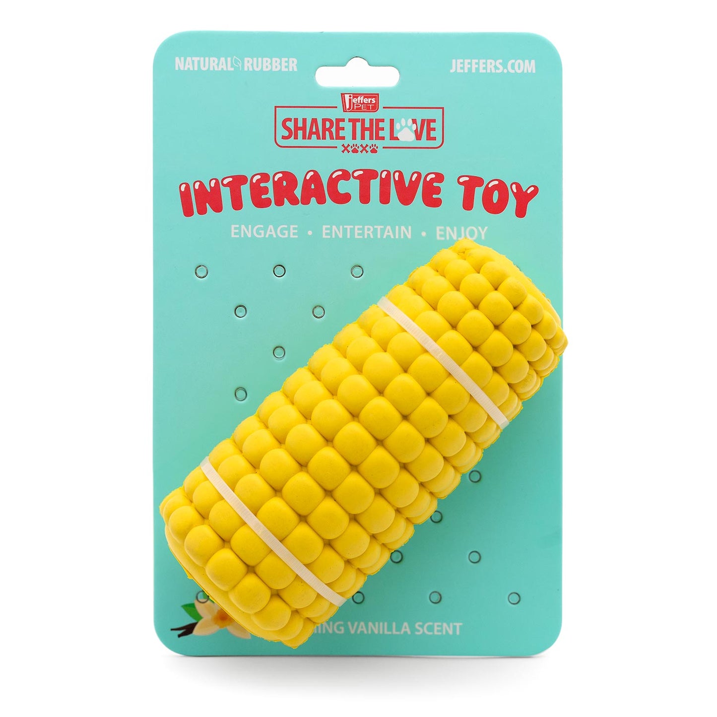 Jeffers Corn Cob Stuffable Treat Dispenser Dog Chew Toy | Natural Rubber | Medium | 1 or 2 Pack