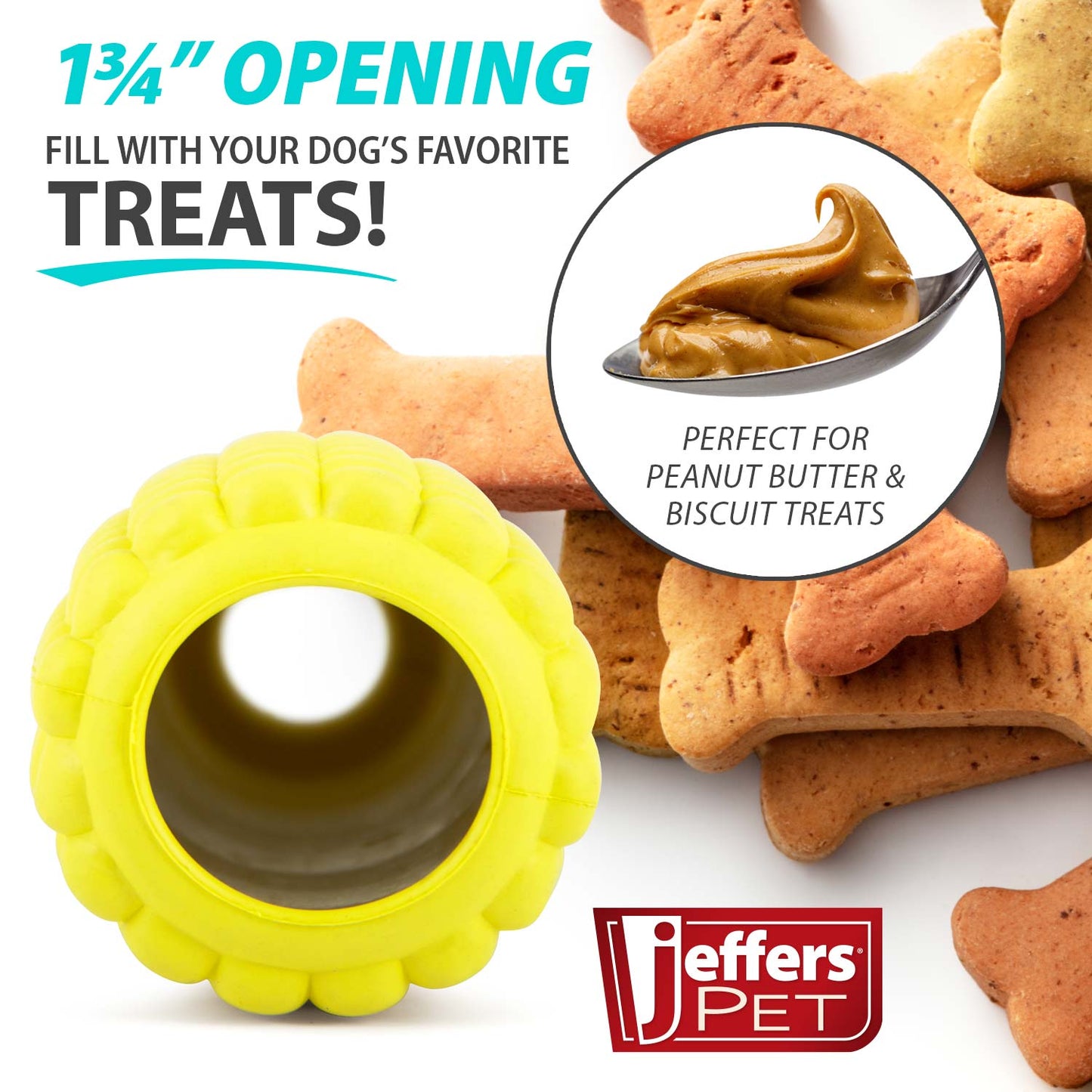 Jeffers Corn Cob Stuffable Treat Dispenser Dog Chew Toy | Natural Rubber | Medium | 1 or 2 Pack